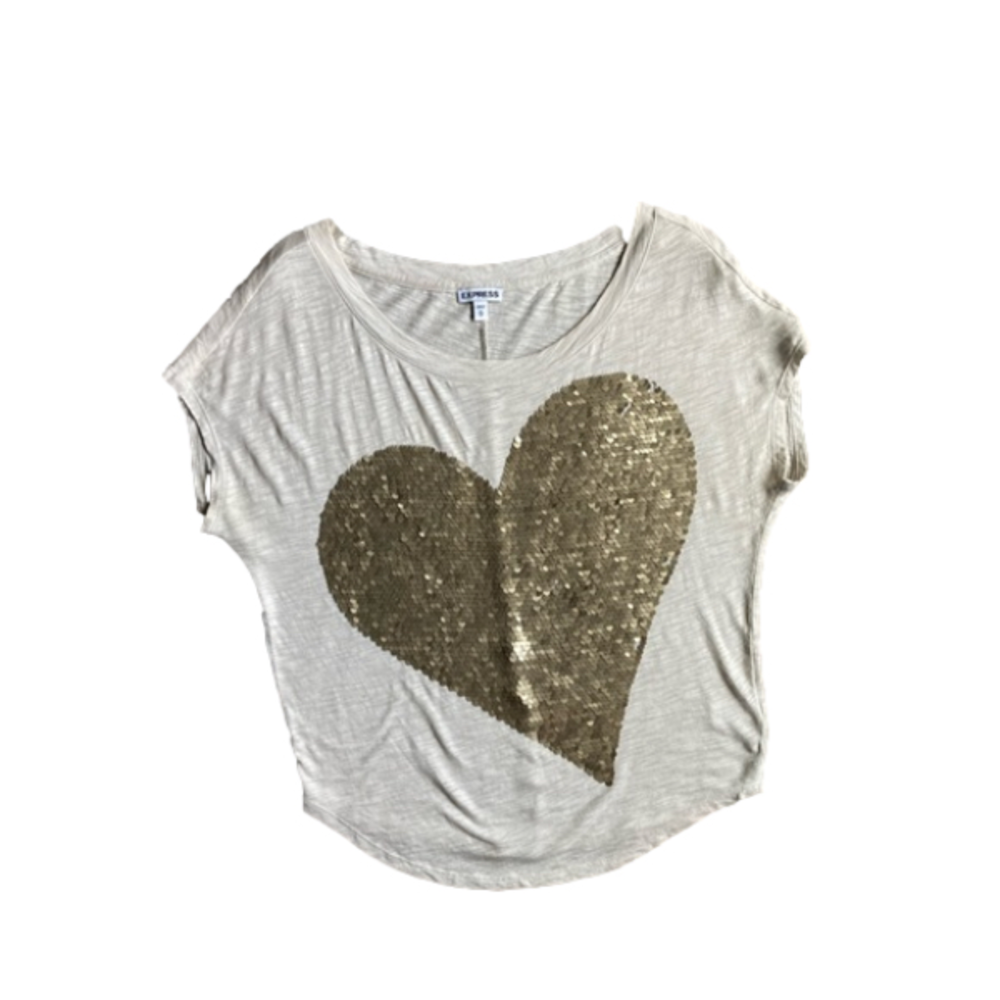 Express Gold Sequins Heart Size XS